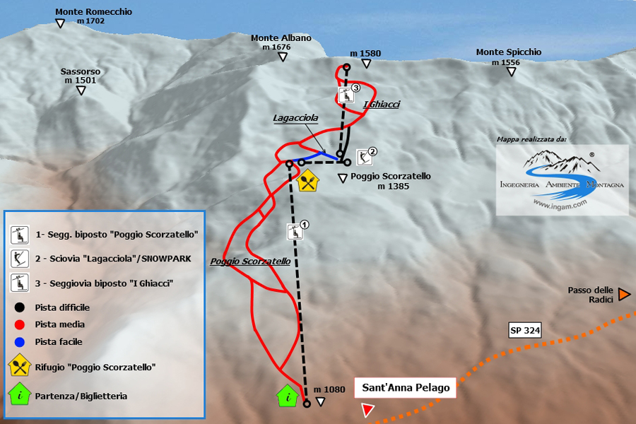 Mappa piste sci S. Anna Pelago